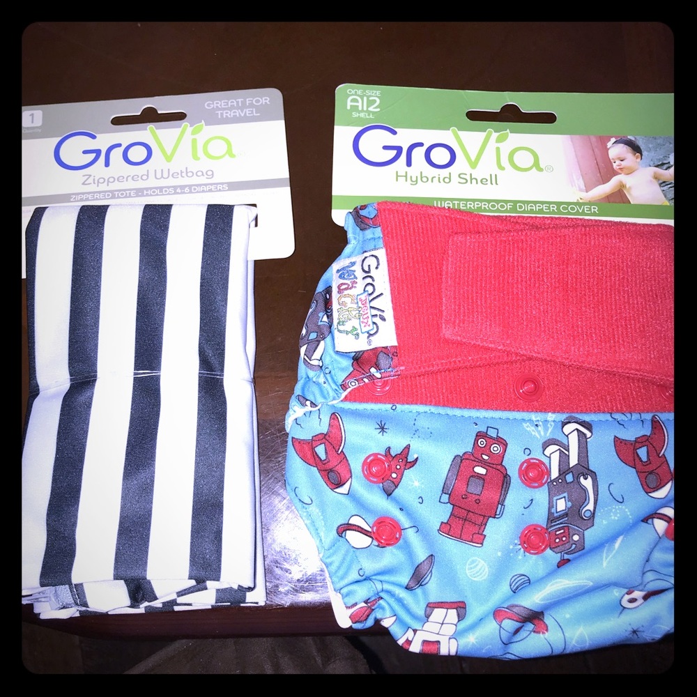 Bundle Grovia wet bag and wacky diaper cover